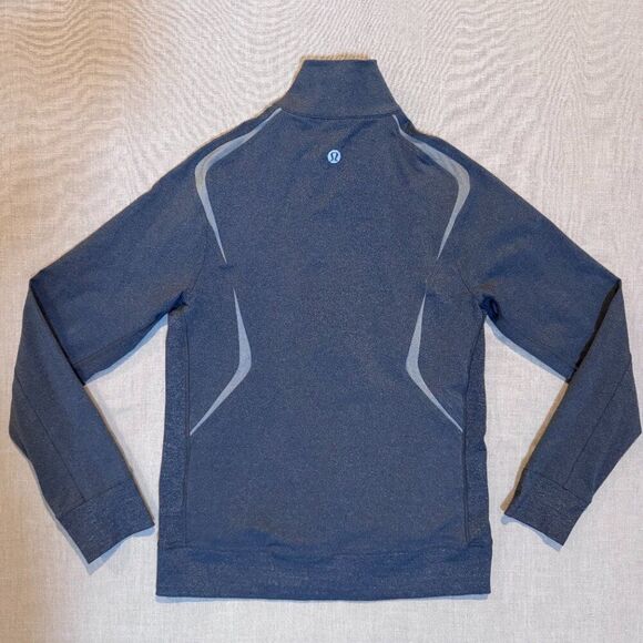 Lululemon Men’s Jacket Medium Navy Gray Full Zip Reflective Running Training - Picture 4 of 8